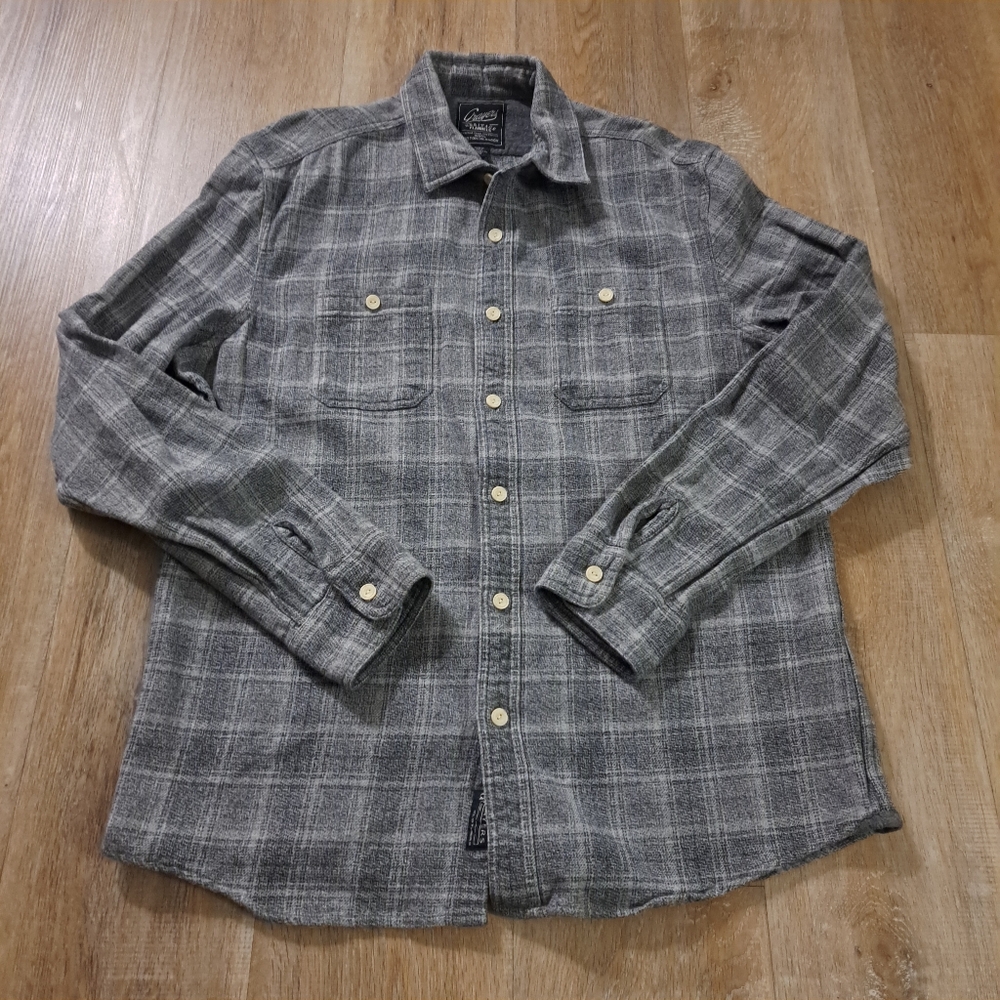 Grayers Grey Plaid Button-Front Casual Outdoor Hiking Shirt Men's Size Large